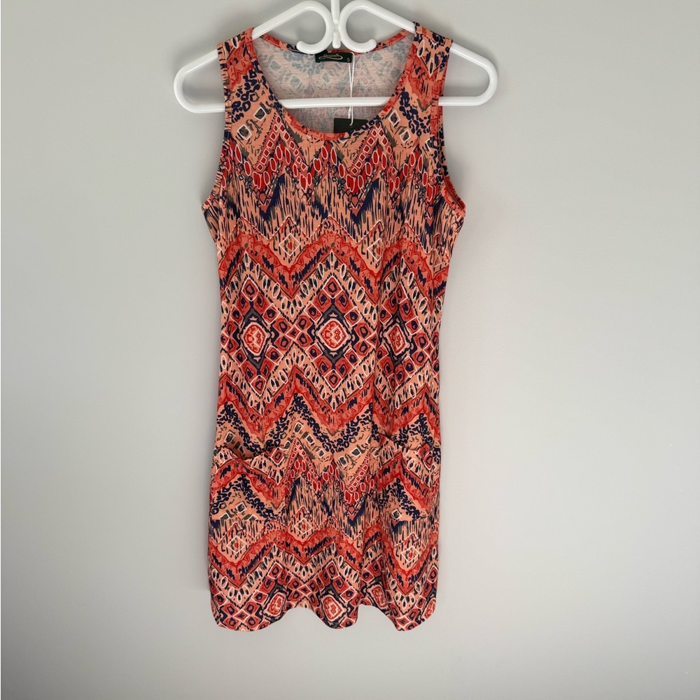 Vibrant Sleeveless Patterned Mini Dress
